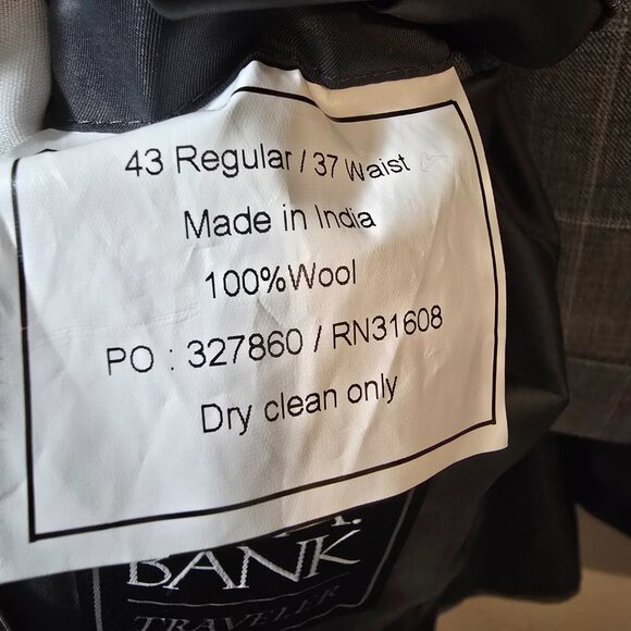 Joseph A. Bank 43R gray 100% wool suit and pants - Picture 6 of 12